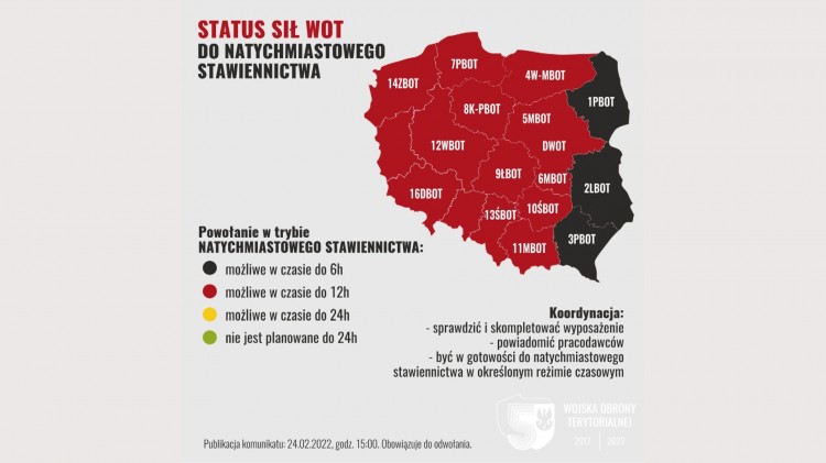 Komunikat WOT w sprawie zmiany statusu do natychmiastowego stawiennictwa…